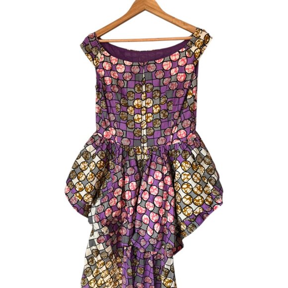 Binta Real Wax African Print Peplum Hi-Low Top | Size 2XL | New - Picture 7 of 10